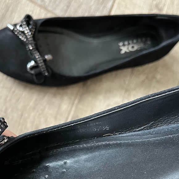 Geox Respira Black Suede Ballet Flats 7.5 Bow Detail‎ - Picture 9 of 9